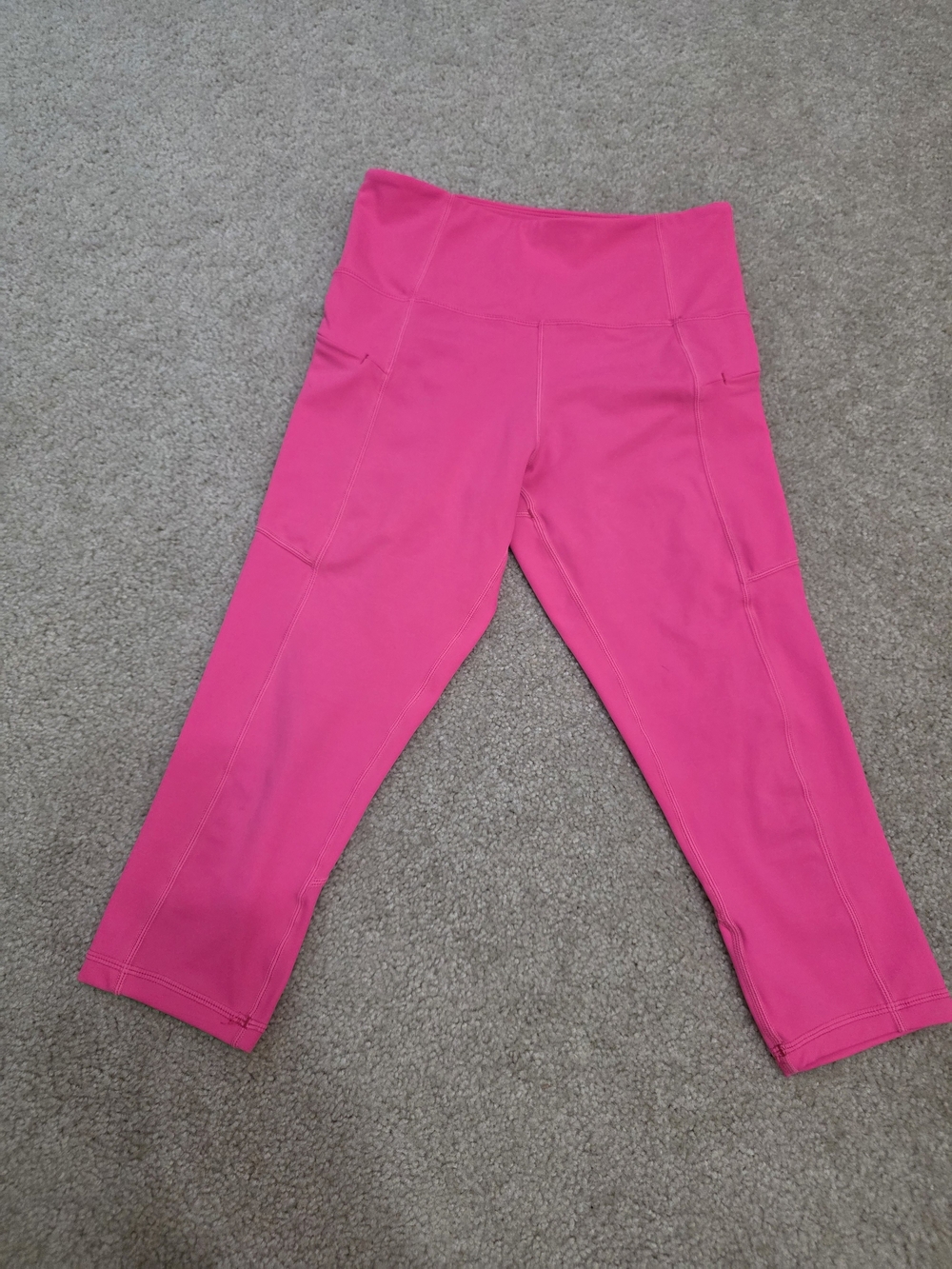 Bright Hot Pink Capri Leggings with Side Pockets